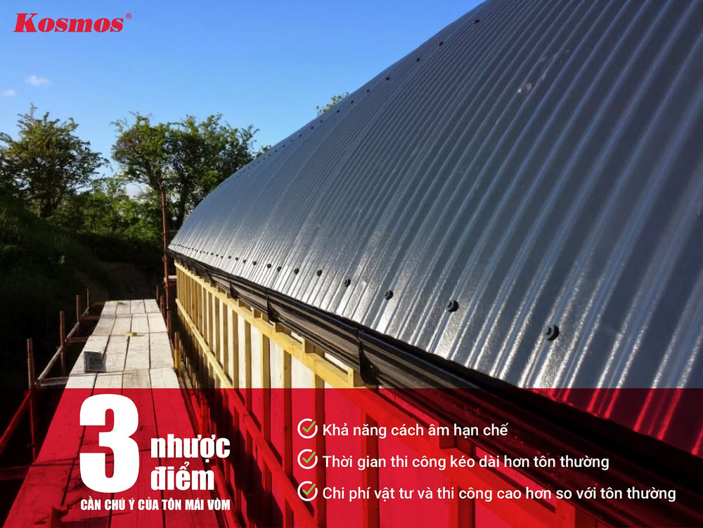 Mái tôn vòm có 3 nhược điểm người mua cần lưu ý Mái tôn vòm có 3 nhược điểm người mua cần lưu ý