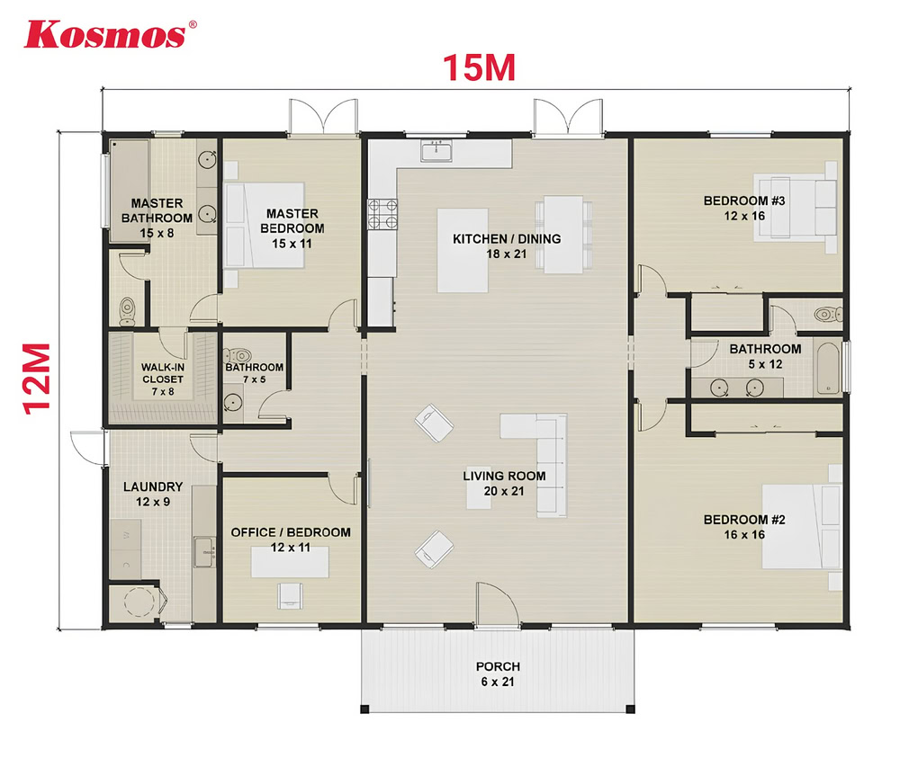 Mẫu bản vẽ nhà mái Nhật 1 tầng 4 phòng ngủ kích thước 12x15m Mẫu bản vẽ nhà mái Nhật 1 tầng 4 phòng ngủ kích thước 12x15m