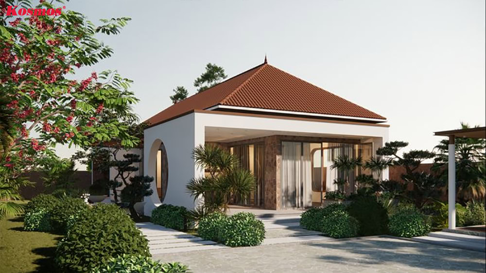 Mẫu biệt thự đơn lập mái Nhật 1 tầng