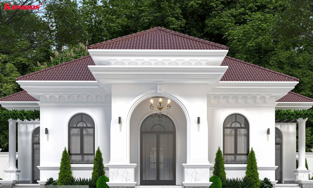 Mẫu biệt thự mái Nhật 1 tầng tân cổ điển