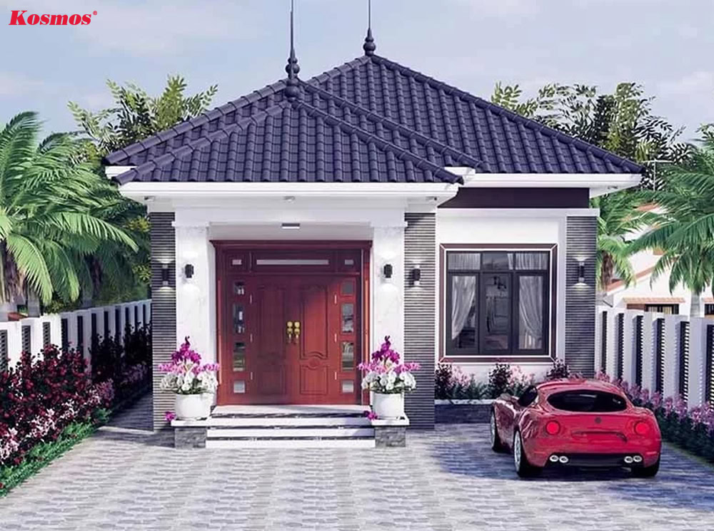 Mẫu biệt thự mini 1 tầng mái Nhật nông thôn