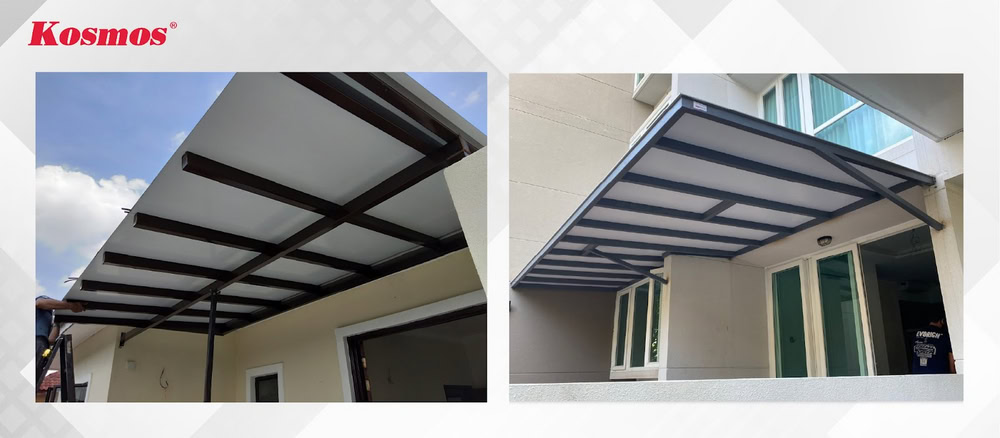 Mẫu mái Alu phủ sơn PVDF ứng dụng vào công trình thực tế