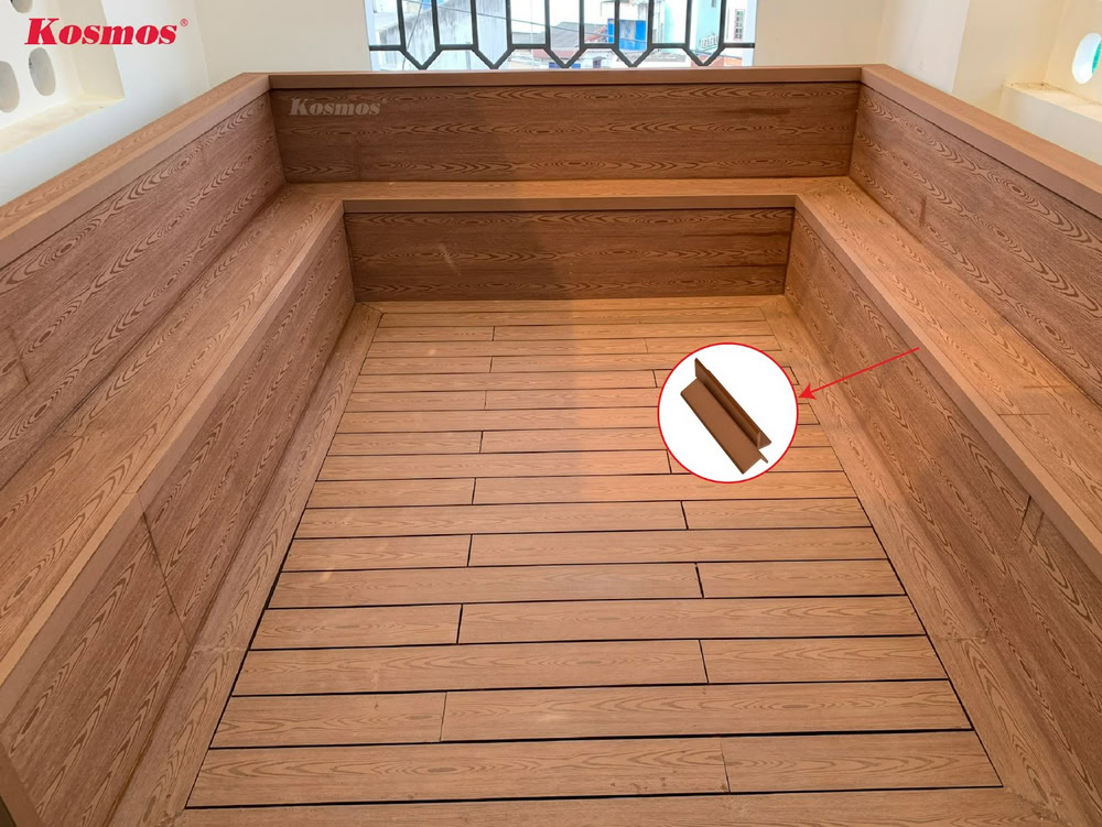 Nẹp V V40X60 màu Light Wood ứng dụng trong công trình lát sàn đồng màu Nẹp V V40X60 màu Light Wood ứng dụng trong công trình lát sàn đồng màu