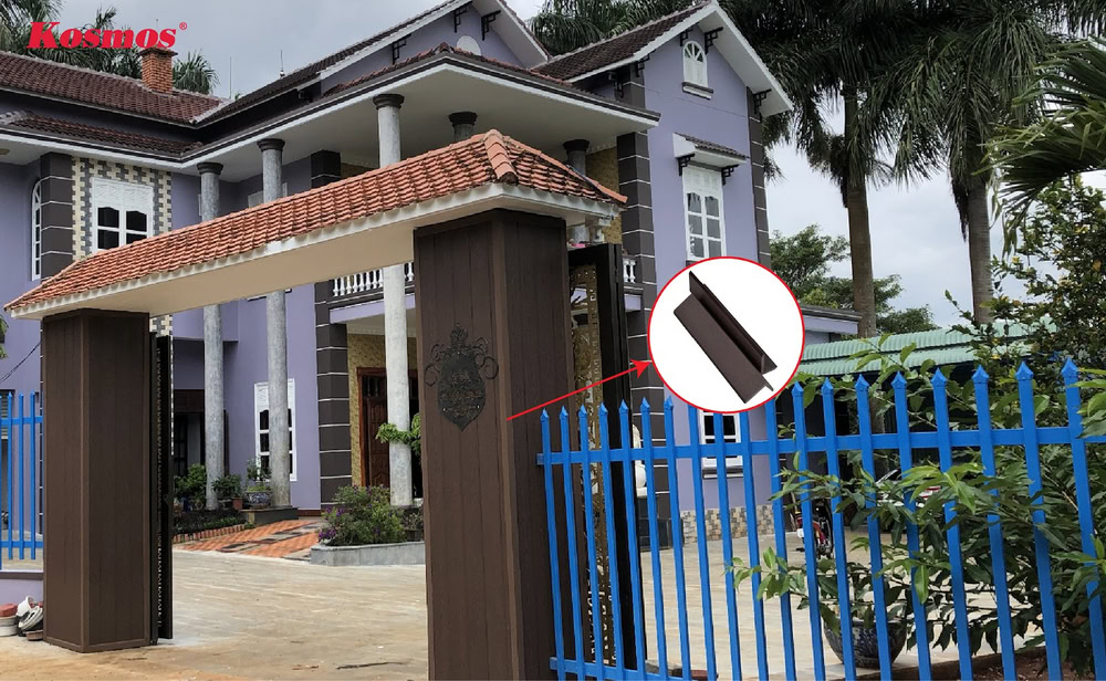 Tira en forma de V de color marrón café V40X60 para decoración de puertas de madera y plástico para exteriores