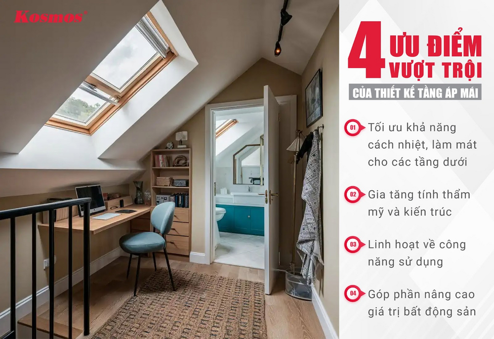 Nhà có gác mái mang lại 4 ưu điểm nổi bật cho công trình Nhà có gác mái mang lại 4 ưu điểm nổi bật cho công trình