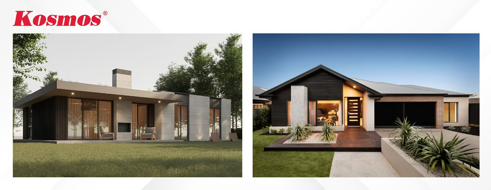 Nhà ở 1 tầng 4 phòng ngủ 150m² phong cách hiện đại Nhà ở 1 tầng 4 phòng ngủ 150m² phong cách hiện đại