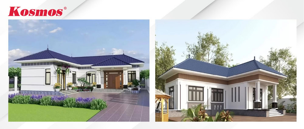Nhà ở cấp 4 mái Nhật 4 phòng ngủ kết cấu hình chữ L Nhà ở cấp 4 mái Nhật 4 phòng ngủ kết cấu hình chữ L