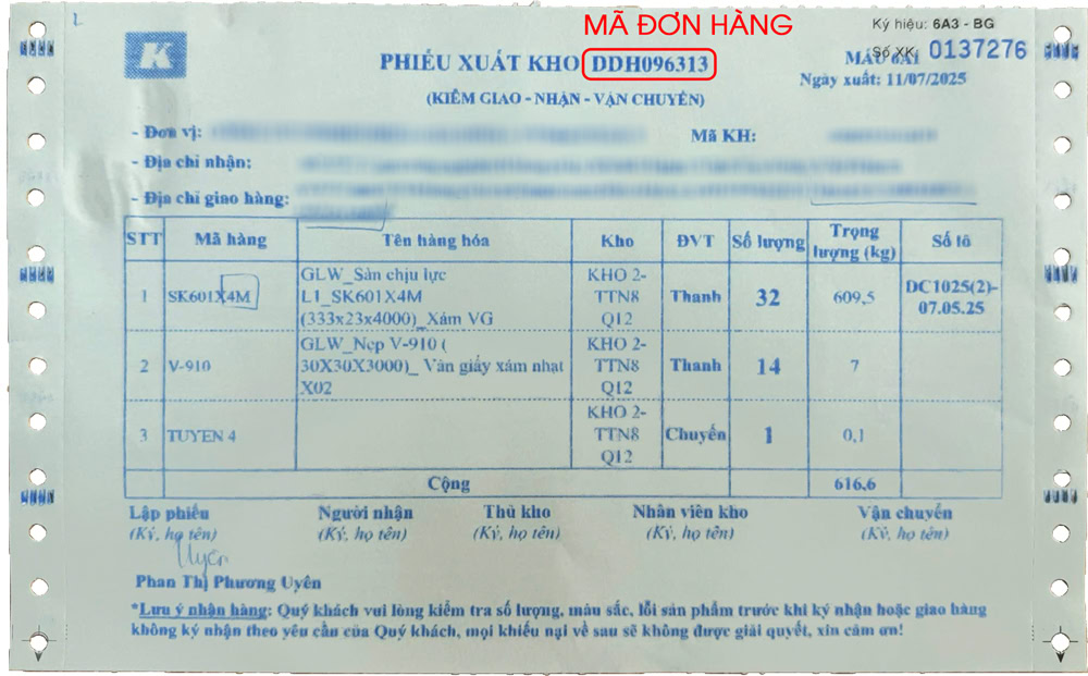 Phiếu xuất kho