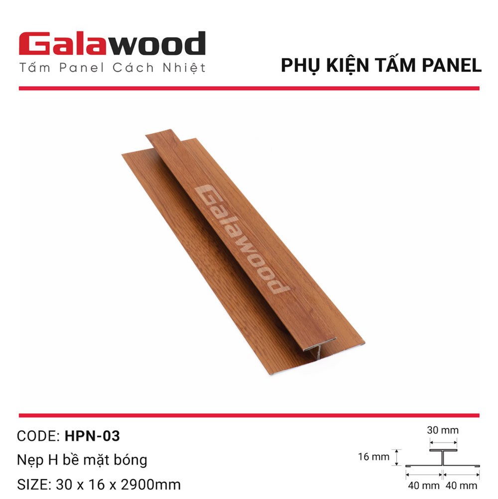 Phụ kiện nẹp chữ H nối tấm Panel màu cánh gián mã HPN-03 Phụ kiện nẹp chữ H nối tấm Panel màu cánh gián mã HPN-03