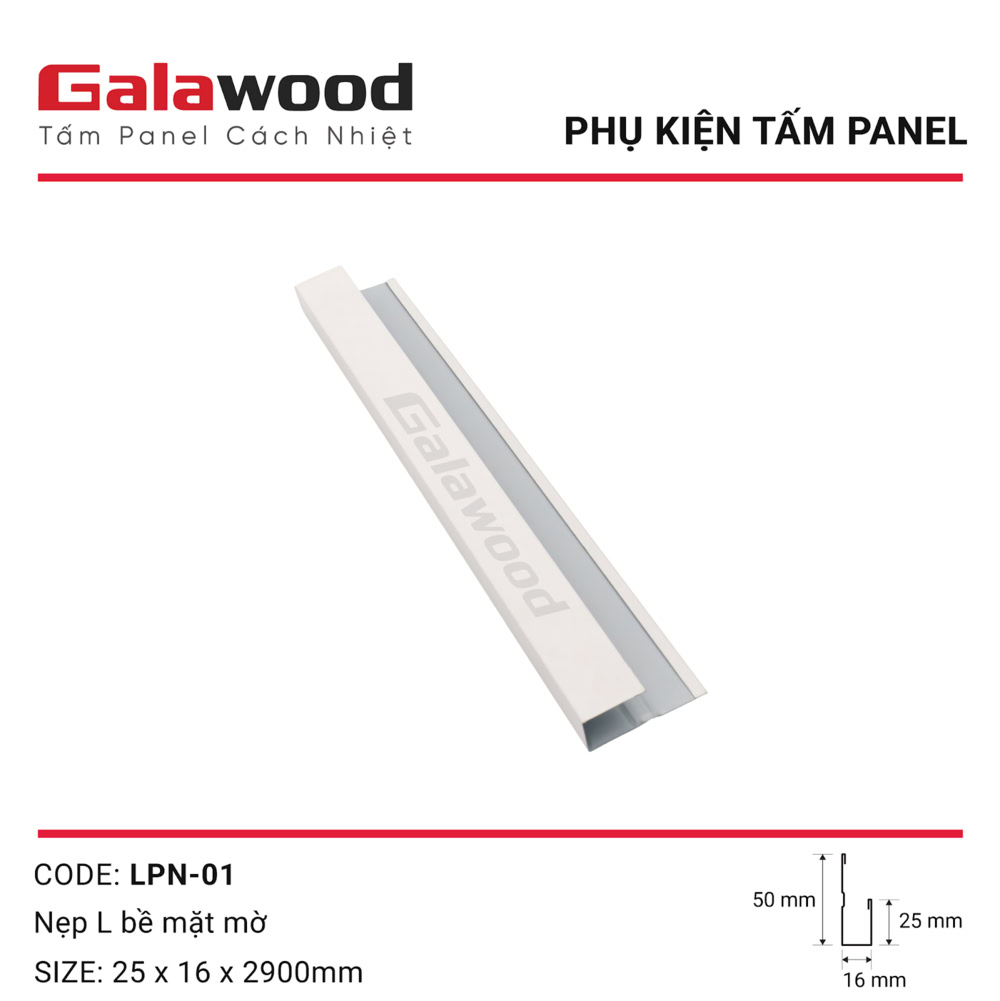 Phụ kiện nẹp L LPN-01 màu trắng bề mặt mờ Phụ kiện nẹp L LPN-01 màu trắng bề mặt mờ