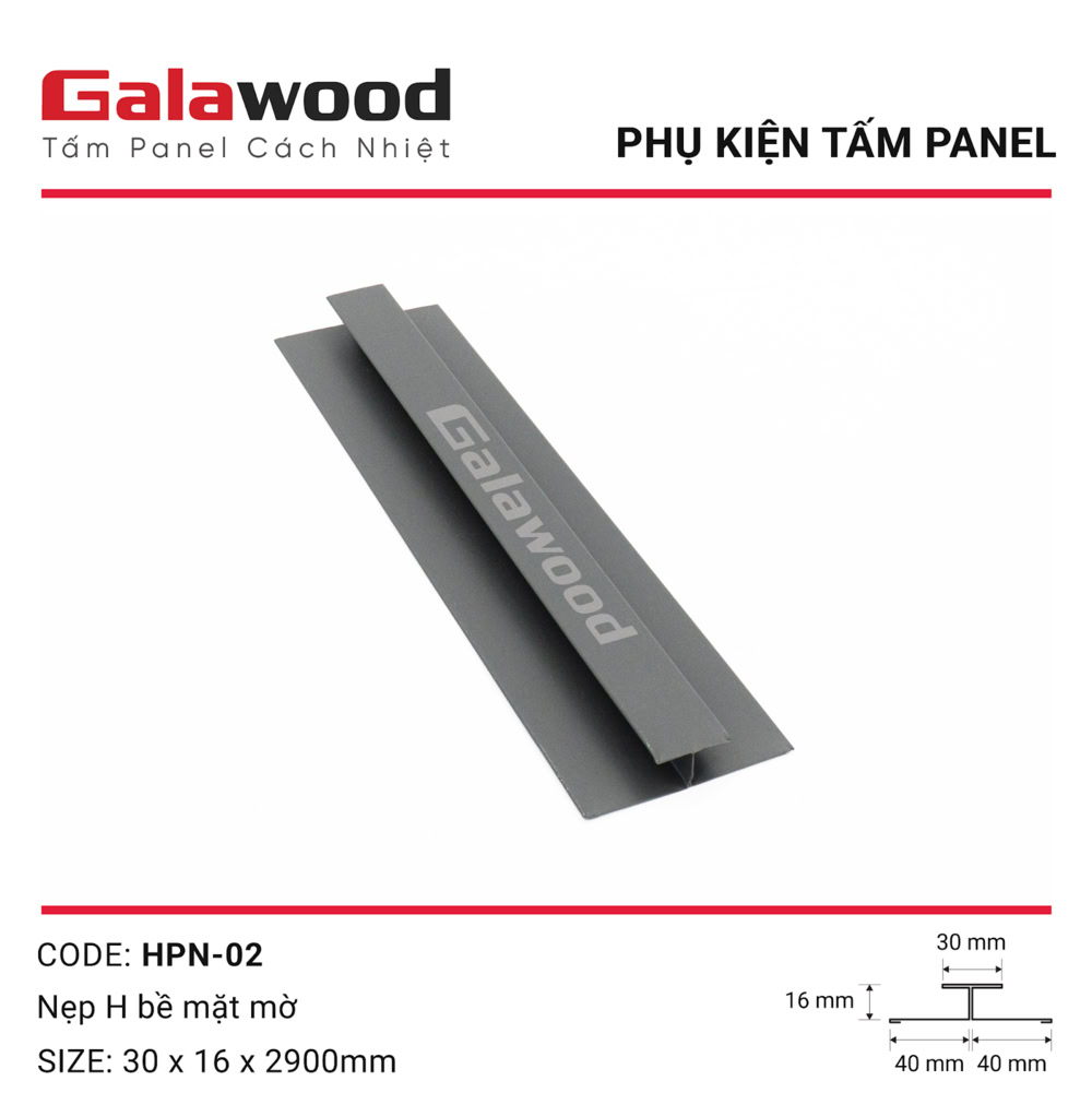 Phụ kiện nẹp nối H mã HPN-02 màu xám bề mặt mờ