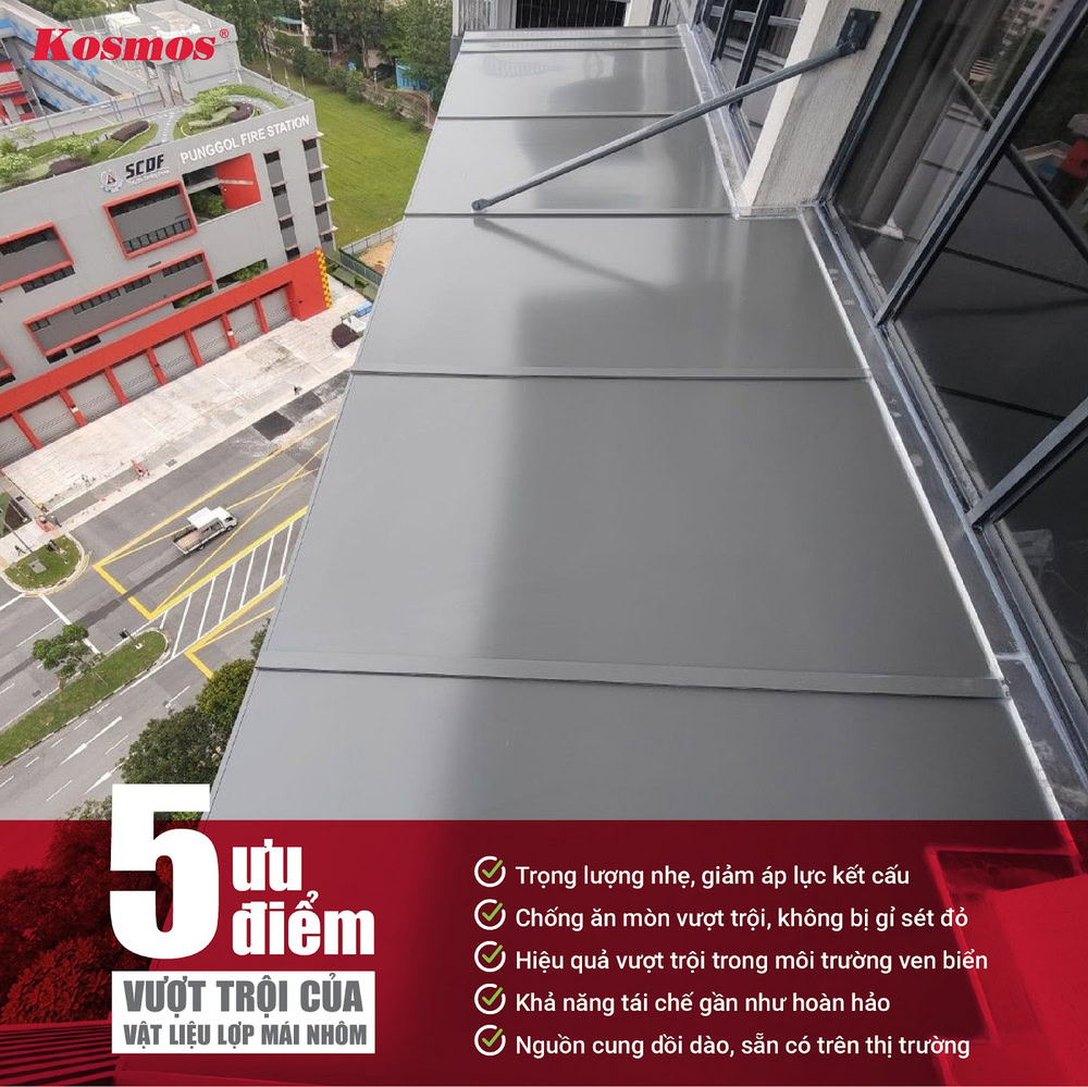 Tấm lợp mái Nhôm sở hữu 5 ưu điểm nổi bật và vượt trội so với thép, đồng