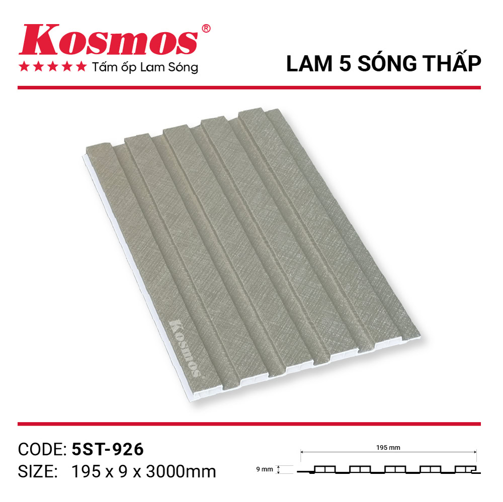 Tấm ốp lam 5 sóng thấp 5ST-926 kim loại xám bạc xước