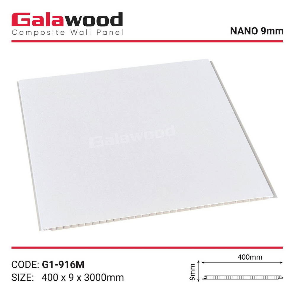 Tấm ốp Nano Galawood G1-916M trắng vân giấy Tấm ốp Nano Galawood G1-916M trắng vân giấy