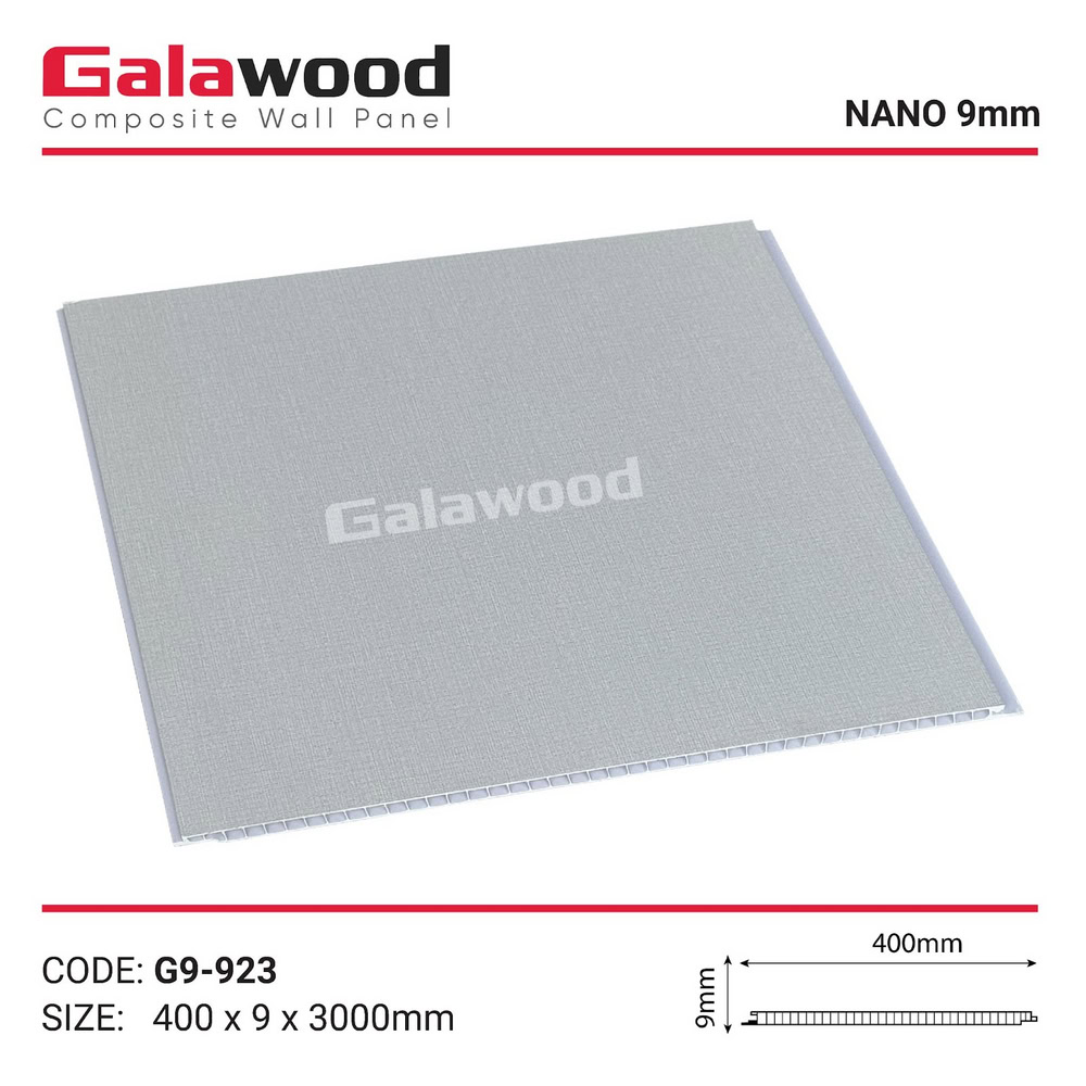 Tấm ốp Nano Galawood G9-923 vân vải xám nhạt Tấm ốp Nano Galawood G9-923 vân vải xám nhạt