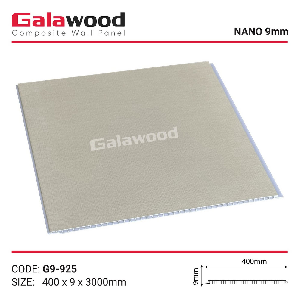 Tấm ốp Nano Galawood G9-925 vân vải vàng kem Tấm ốp Nano Galawood G9-925 vân vải vàng kem