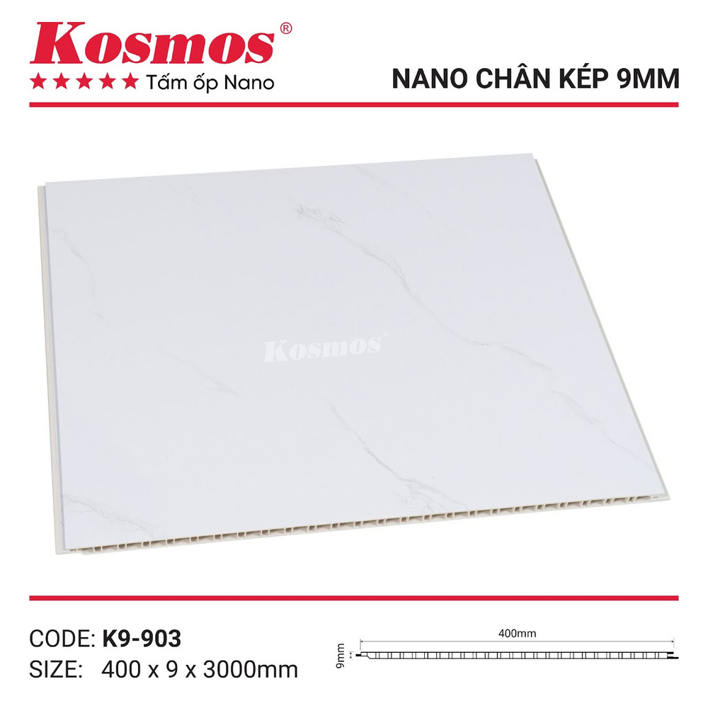 Tấm ốp nhựa Nano K9-903 trắng vân mây Tấm ốp nhựa Nano K9-903 trắng vân mây