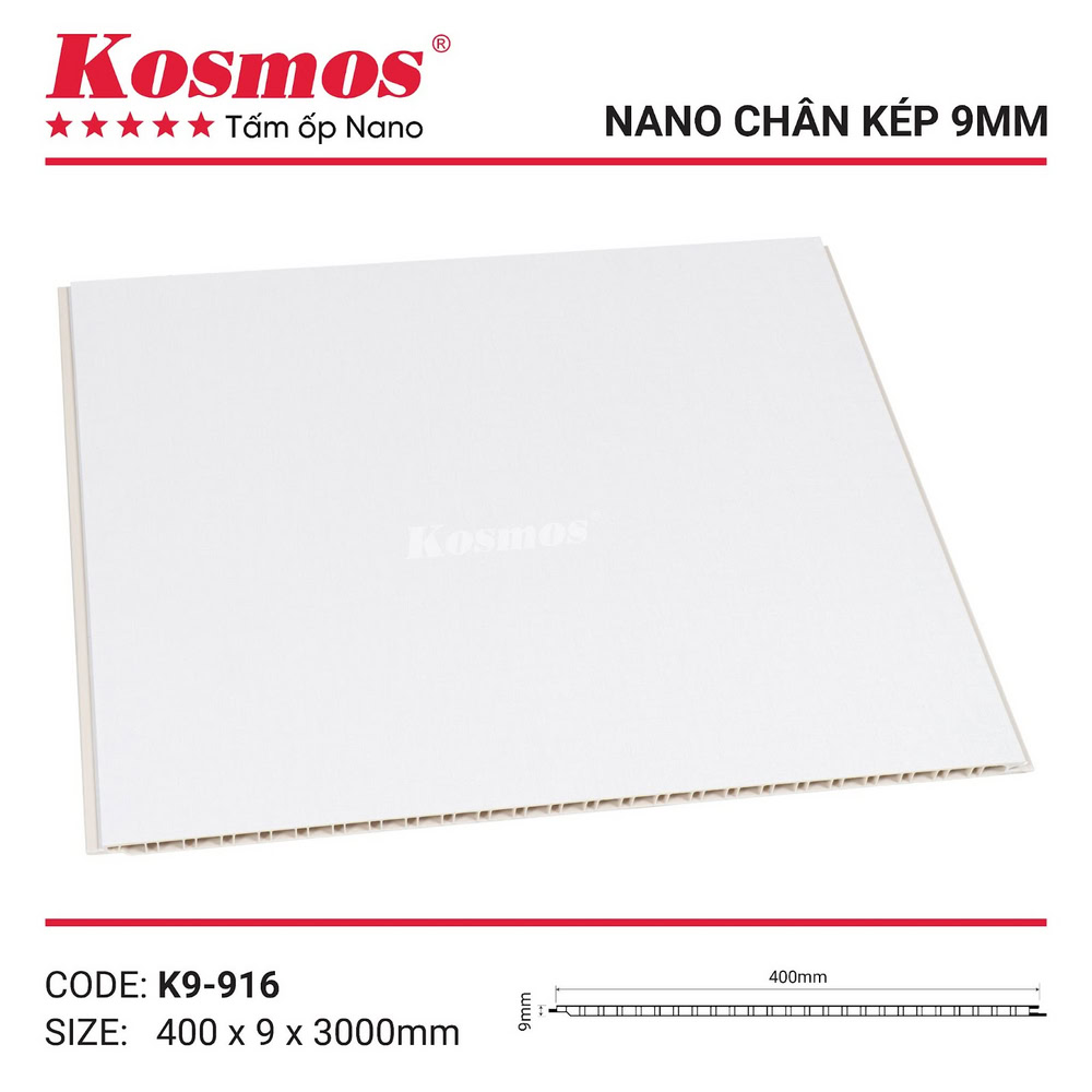 Tấm ốp nhựa Nano K9-916 trắng vân giấy