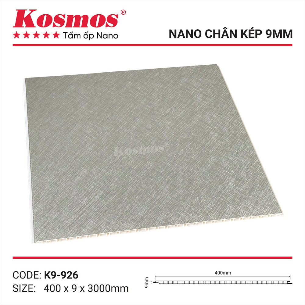 Tấm ốp nhựa Nano K9-926 kim loại xám bạc xước