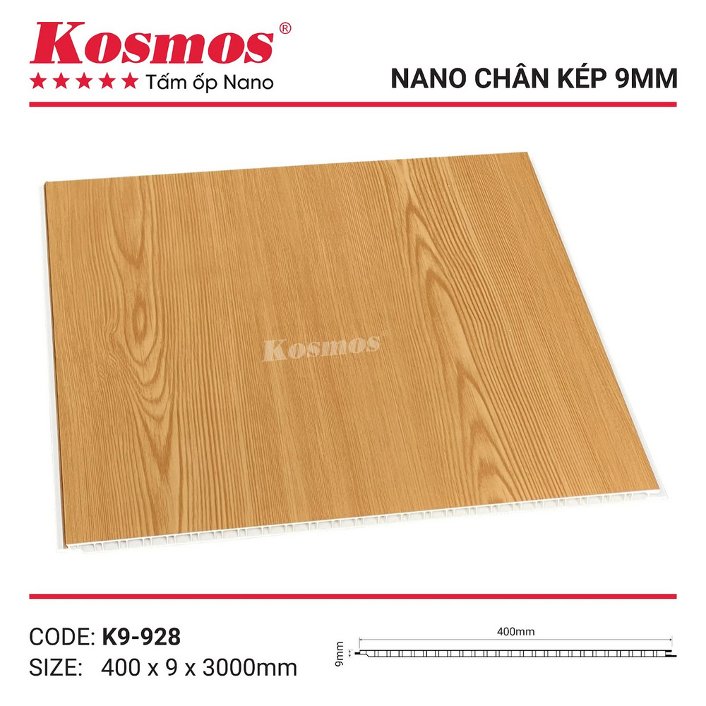 Tấm ốp nhựa Nano K9-928 vàng vân gỗ đậm Tấm ốp nhựa Nano K9-928 vàng vân gỗ đậm