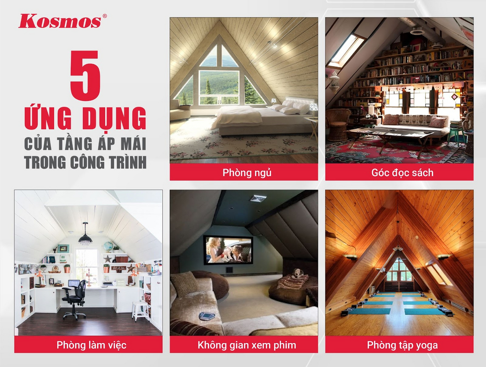 Tầng áp mái ứng dụng được khá nhiều công năng Tầng áp mái ứng dụng được khá nhiều công năng