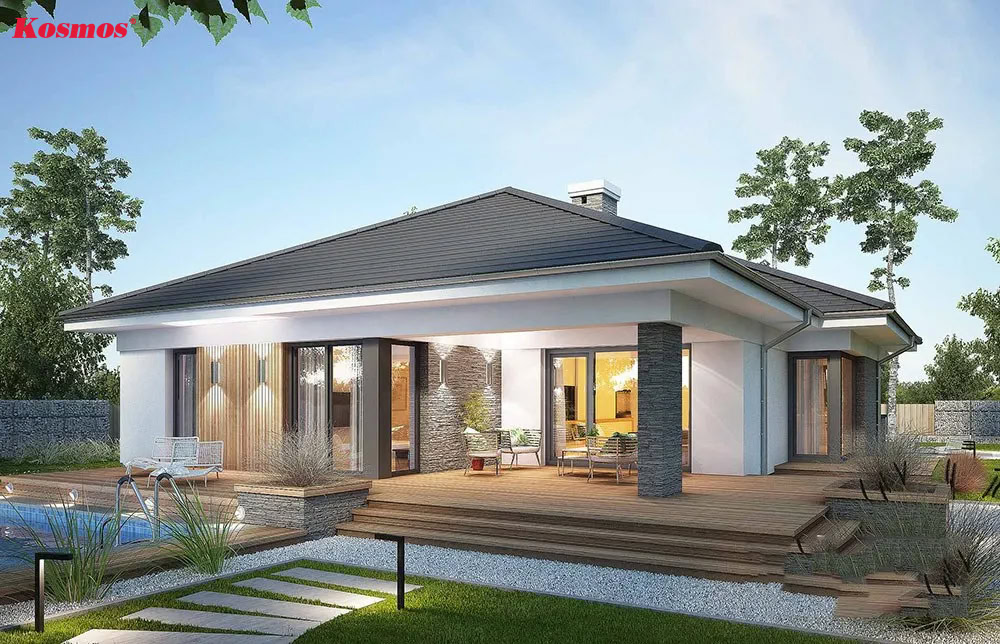 Thiết kế biệt thự mái Nhật 1 tầng phù hợp nhiều phong cách kiến trúc Thiết kế biệt thự mái Nhật 1 tầng phù hợp nhiều phong cách kiến trúc