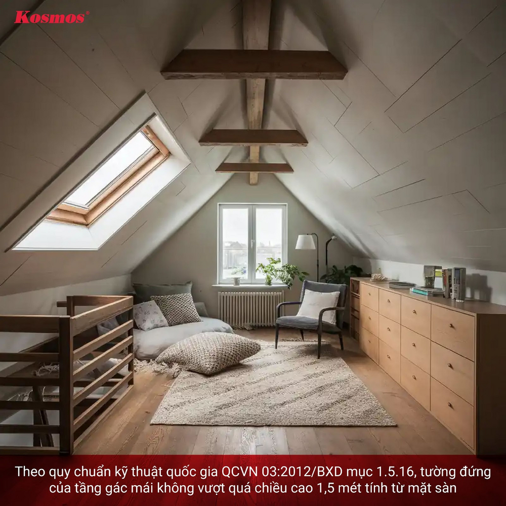 Thiết kế gác mái là không gian bên trong phần mái dốc của công trình Thiết kế gác mái là không gian bên trong phần mái dốc của công trình