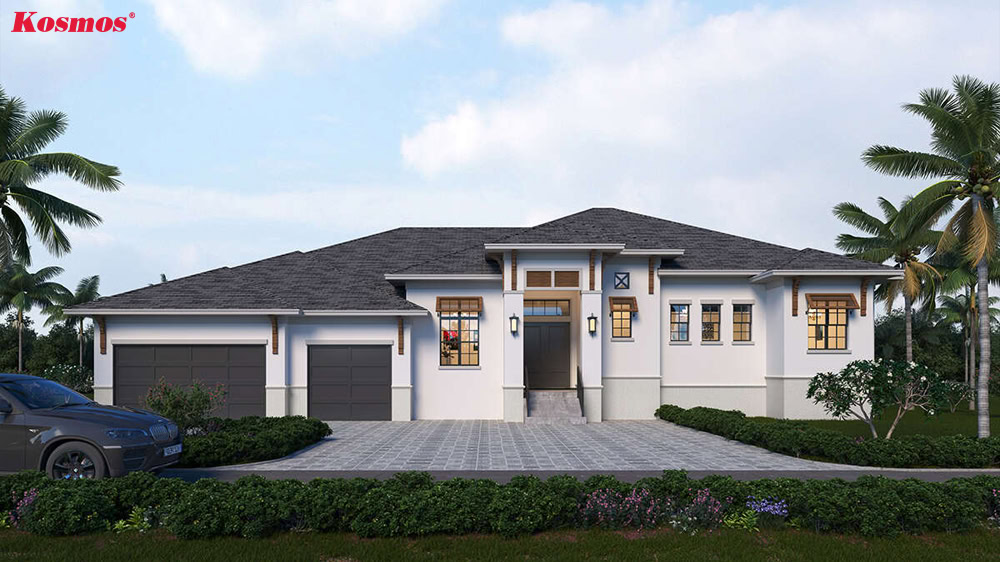 Thiết kế nhà mái Nhật đơn lập 1 tầng