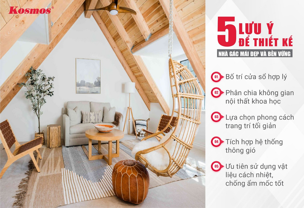 Thiết kế tầng gác mái của công trình cần cân nhắc nhiều tiêu chí Thiết kế tầng gác mái của công trình cần cân nhắc nhiều tiêu chí
