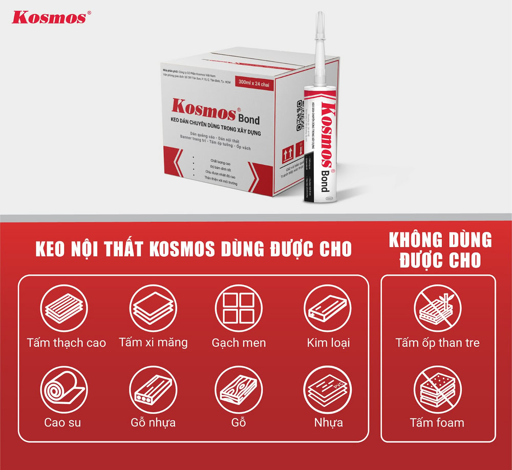 Ứng dụng keo dán nội thất Kosmos Ứng dụng keo dán nội thất Kosmos