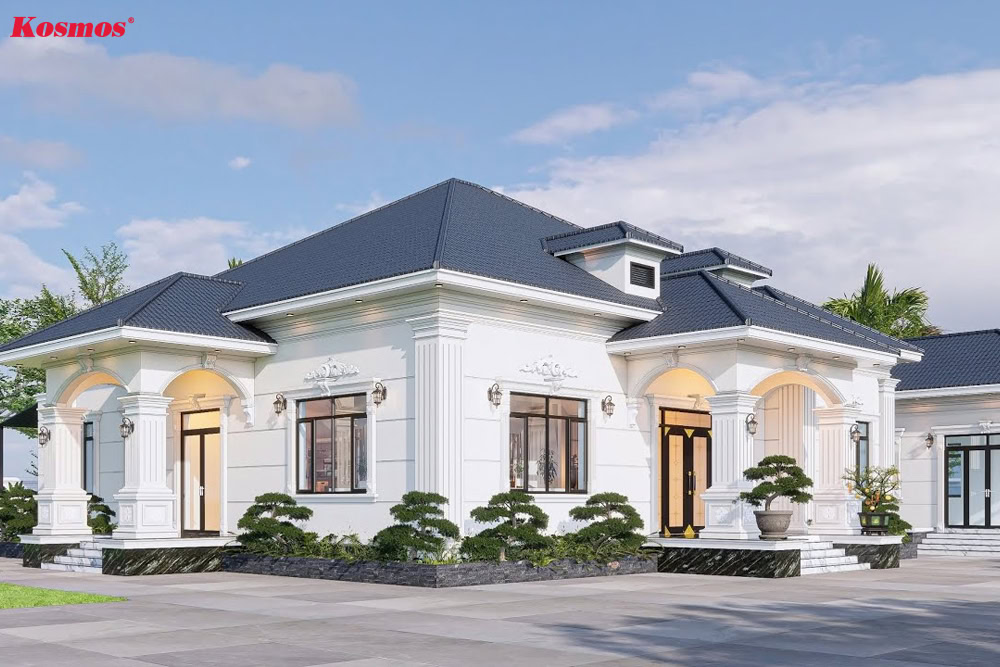 Ứng dụng kiến trúc Pháp vào nhà biệt thự 1 tầng