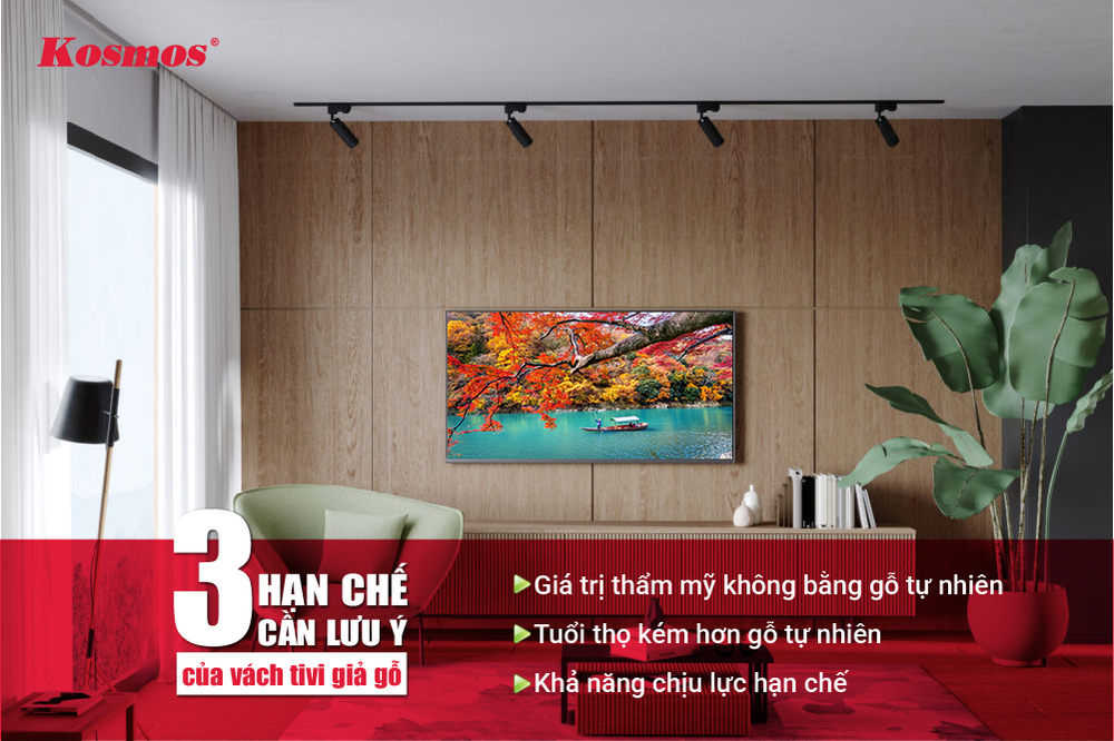 3 nhược điểm cần lưu ý khi dùng vách tivi giả gỗ