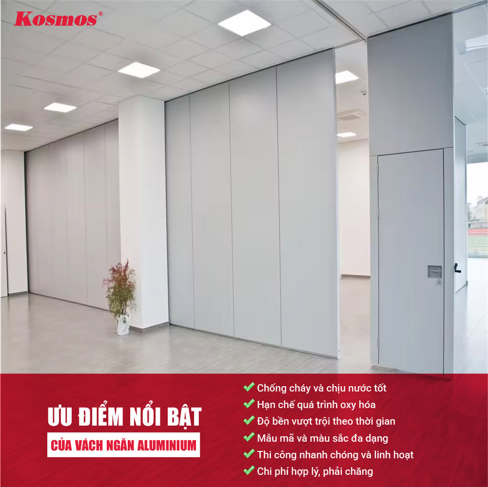 6 ưu điểm nổi bật của vách ngăn phòng aluminium