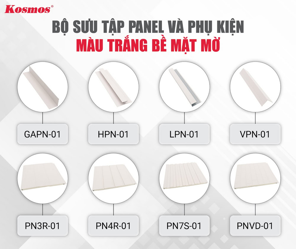 White Panel Collection with Matte Surface White Panel Collection with Matte Surface