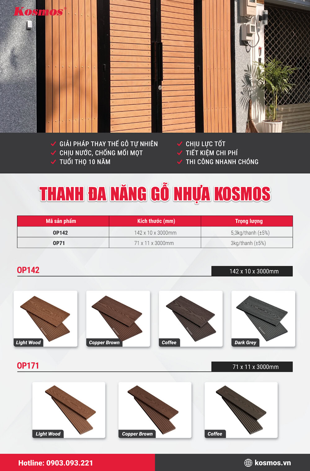 Bộ sưu tập tấm ốp đa năng gỗ nhựa