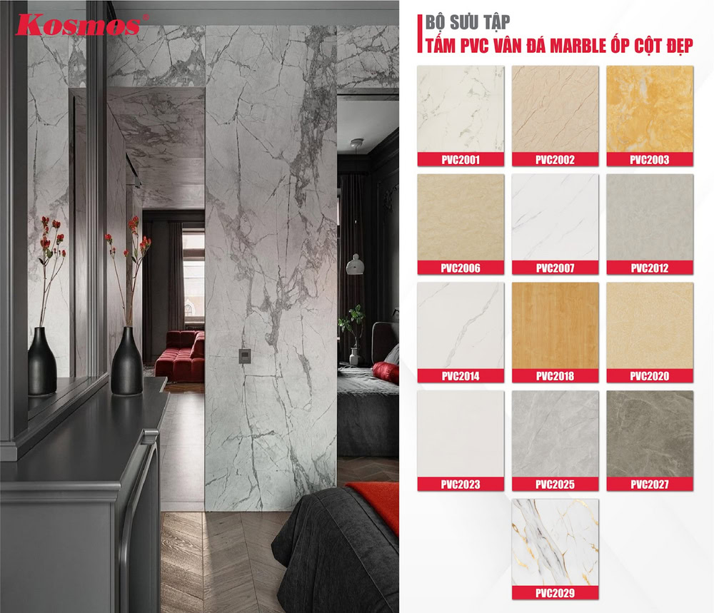 Bộ sưu tập tấm PVC vân đá ốp cột đẹp Bộ sưu tập tấm PVC vân đá ốp cột đẹp