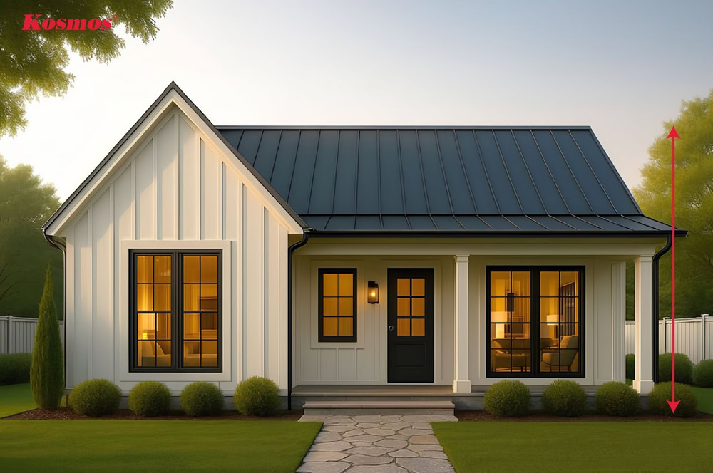 Chiều cao thông thường của nhà mái Thái 1 tầng là 3 - 4m Chiều cao thông thường của nhà mái Thái 1 tầng là 3 - 4m