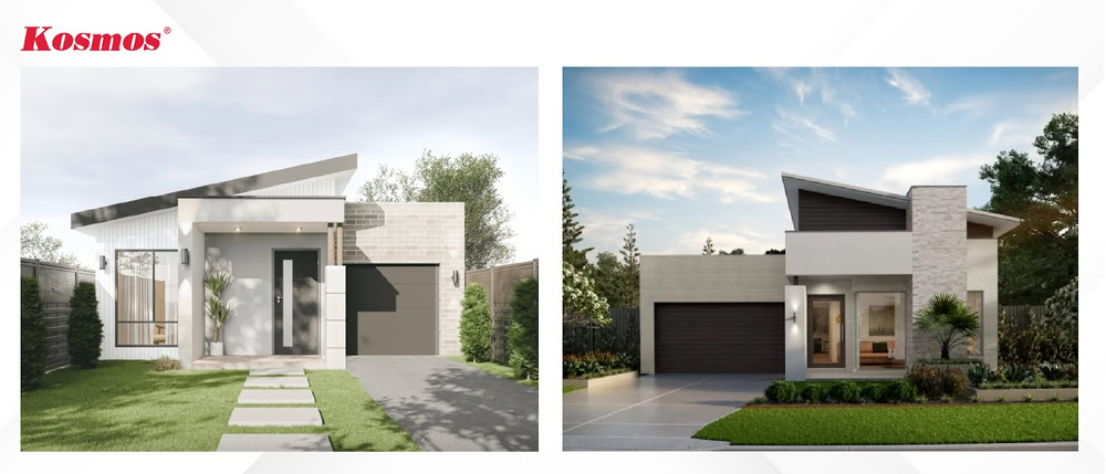 Công trình nhà 1 tầng thiết kế mái lệch độc đáo