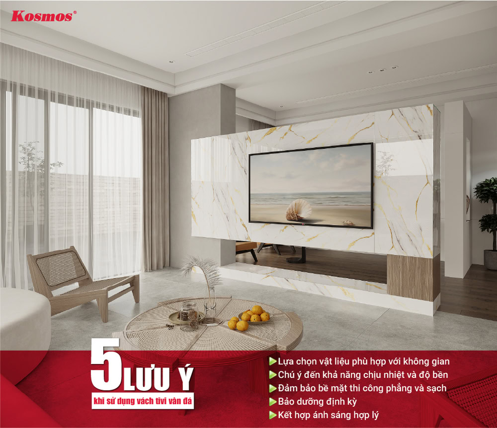 Gia chủ cần lưu ý một số vấn đề nhất định khi dùng vách tivi vân đá Gia chủ cần lưu ý một số vấn đề nhất định khi dùng vách tivi vân đá