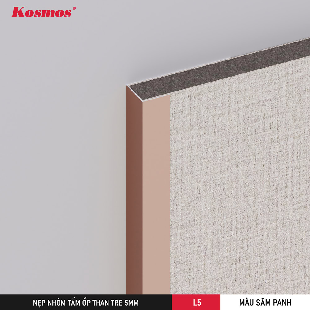 Application image of L5 Champagne aluminum profile on 5mm bamboo charcoal panel