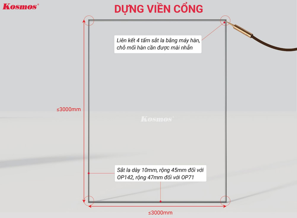 Lắp đặt viền cổng