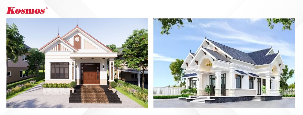 Mẫu nhà 1 tầng mái Thái hiện đại, đẹp mắt