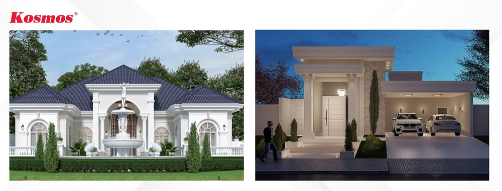 Mẫu nhà ở 1 tầng thiết kế phong cách tân cổ điển