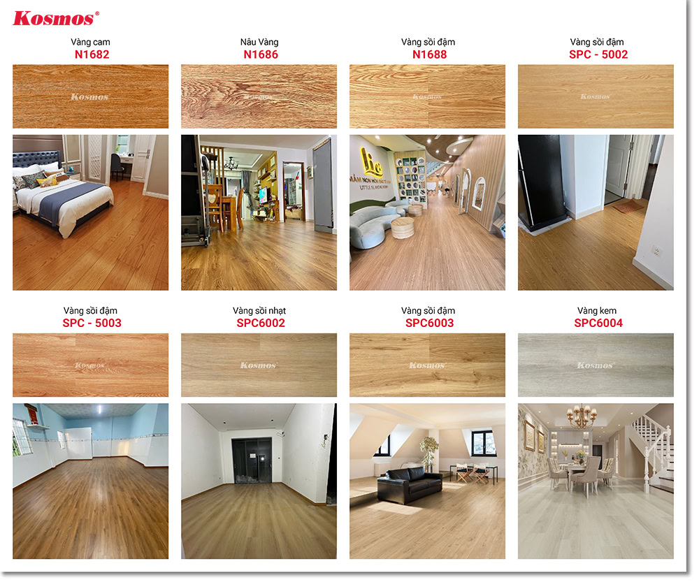 Mẫu sàn nhựa giả gỗ tông màu vàng phù hợp với nẹp F5-1207 vân gỗ vàng Mẫu sàn nhựa giả gỗ tông màu vàng phù hợp với nẹp F5-1207 vân gỗ vàng