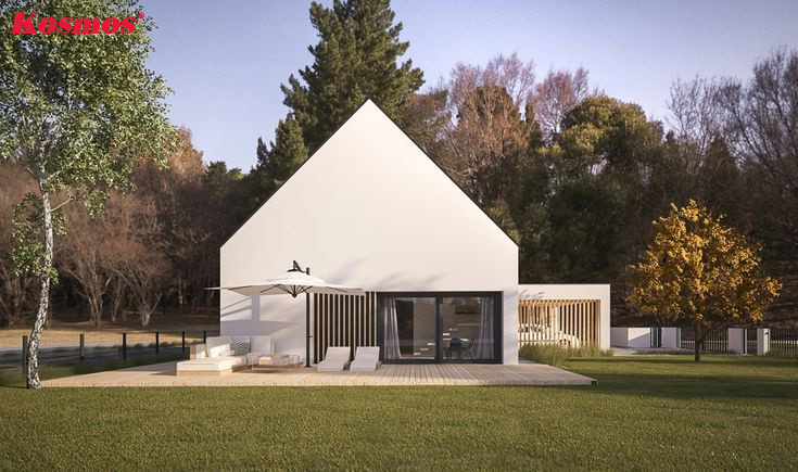 Mẫu thiết kế nhà mái Thái 1 tầng có gara đỗ xe