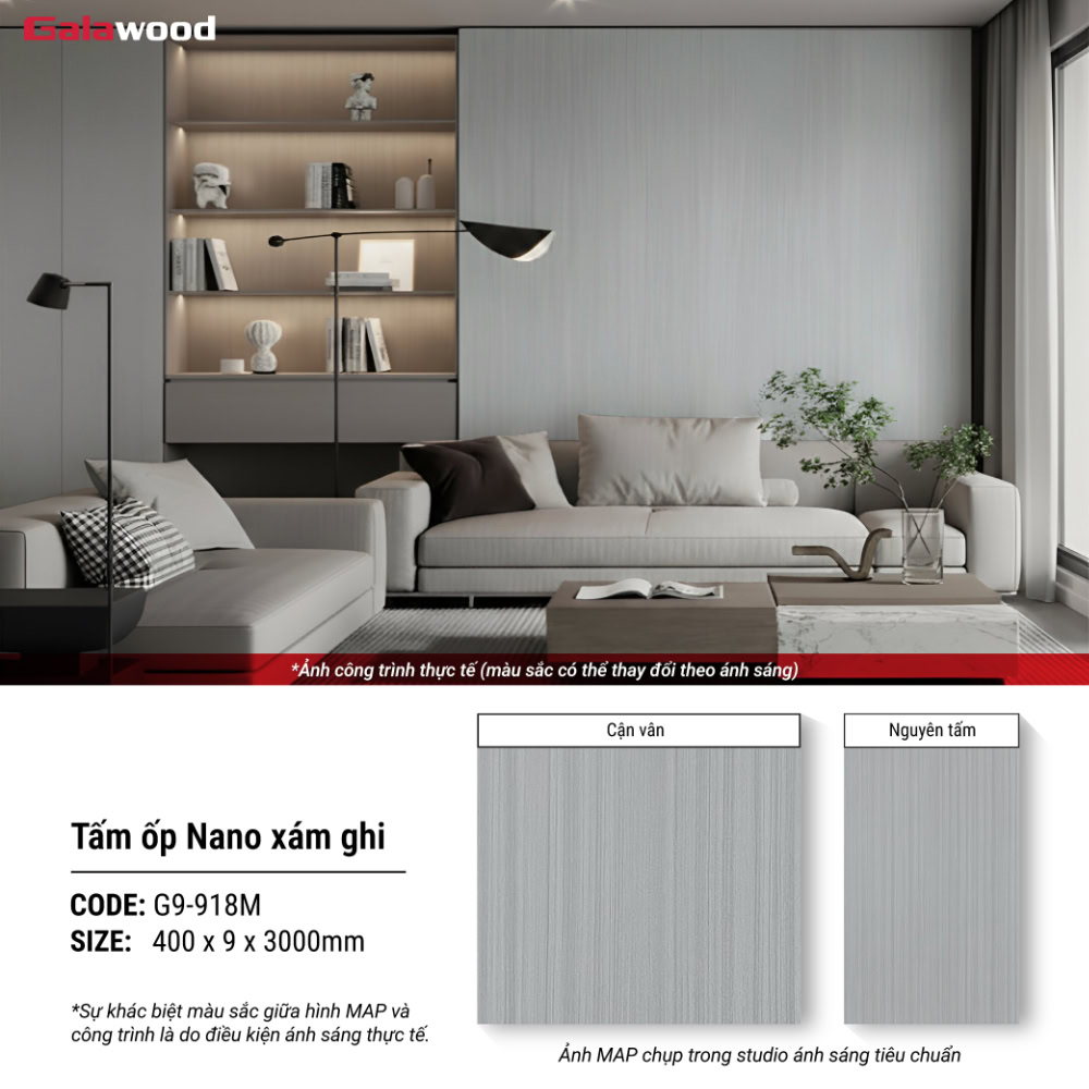 Tấm ốp Nano Galawood G9-918M nâng cao thẩm mỹ không gian nội thất Tấm ốp Nano Galawood G9-918M nâng cao thẩm mỹ không gian nội thất