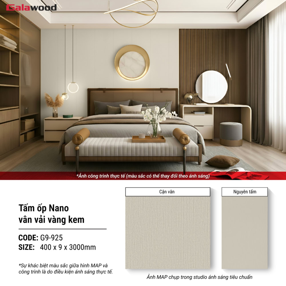 Tấm ốp Nano Galawood G9-925 nâng cao thẩm mỹ không gian nội thất Tấm ốp Nano Galawood G9-925 nâng cao thẩm mỹ không gian nội thất