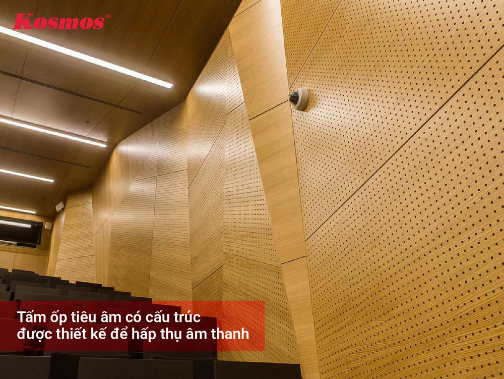 Tấm ốp tiêu âm có cấu trúc được thiết kế để hấp thụ âm thanh Tấm ốp tiêu âm có cấu trúc được thiết kế để hấp thụ âm thanh
