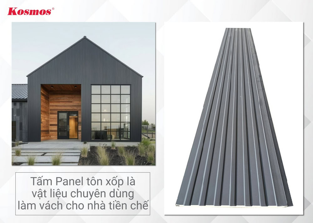 Tấm Panel tôn xốp là vật liệu chuyên dùng làm vách cho nhà tiền chế Tấm Panel tôn xốp là vật liệu chuyên dùng làm vách cho nhà tiền chế