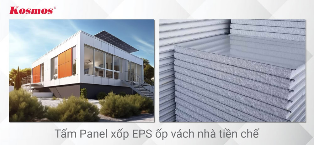 Tấm Panel xốp EPS ốp vách nhà tiền chế Tấm Panel xốp EPS ốp vách nhà tiền chế